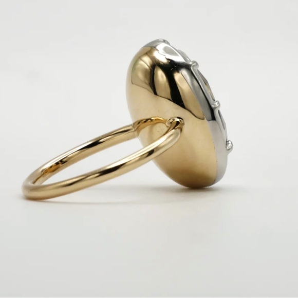14k and Platinum oval ring - Picture 4 of 4